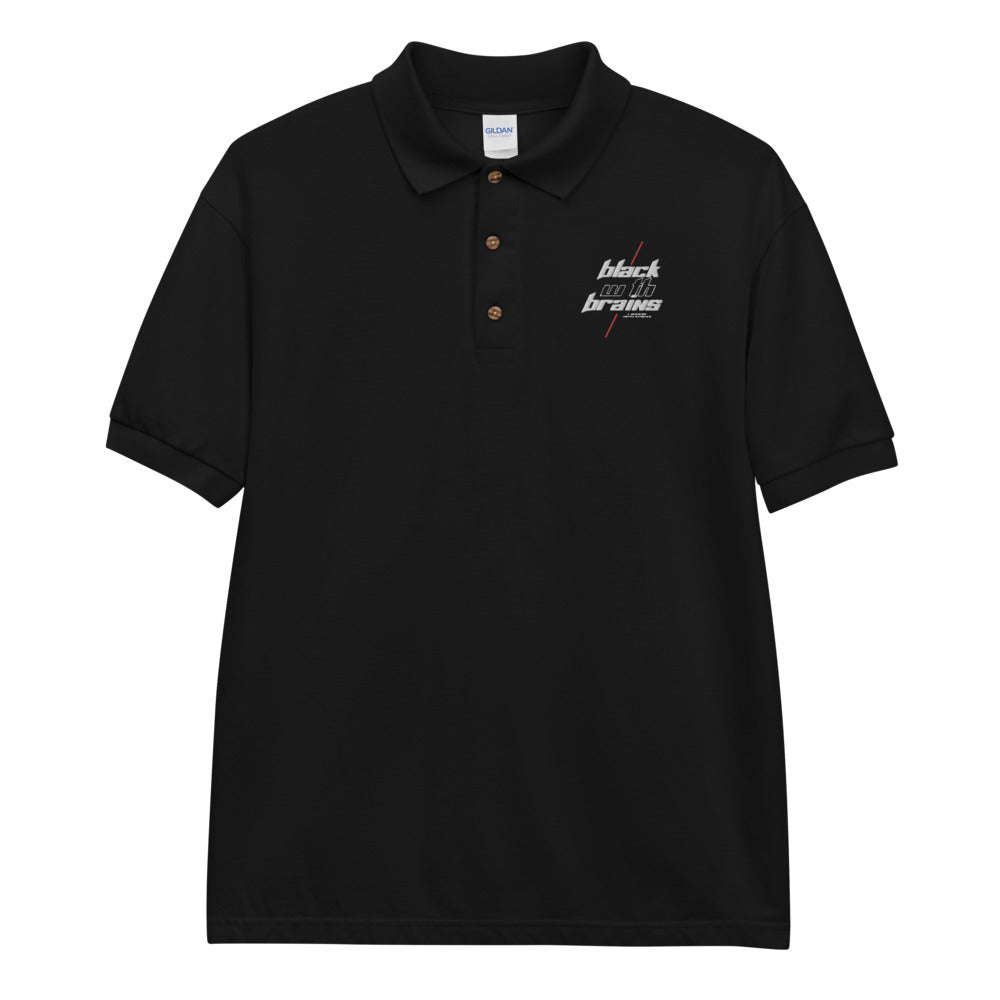 Black With Brains Embroidered Polo Shirt