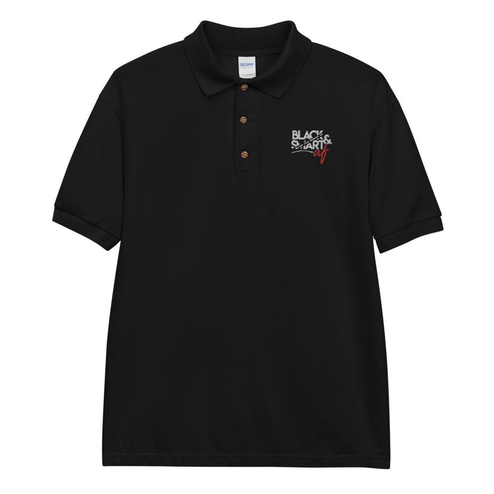 Black & Smart AF Embroidered Polo Shirt
