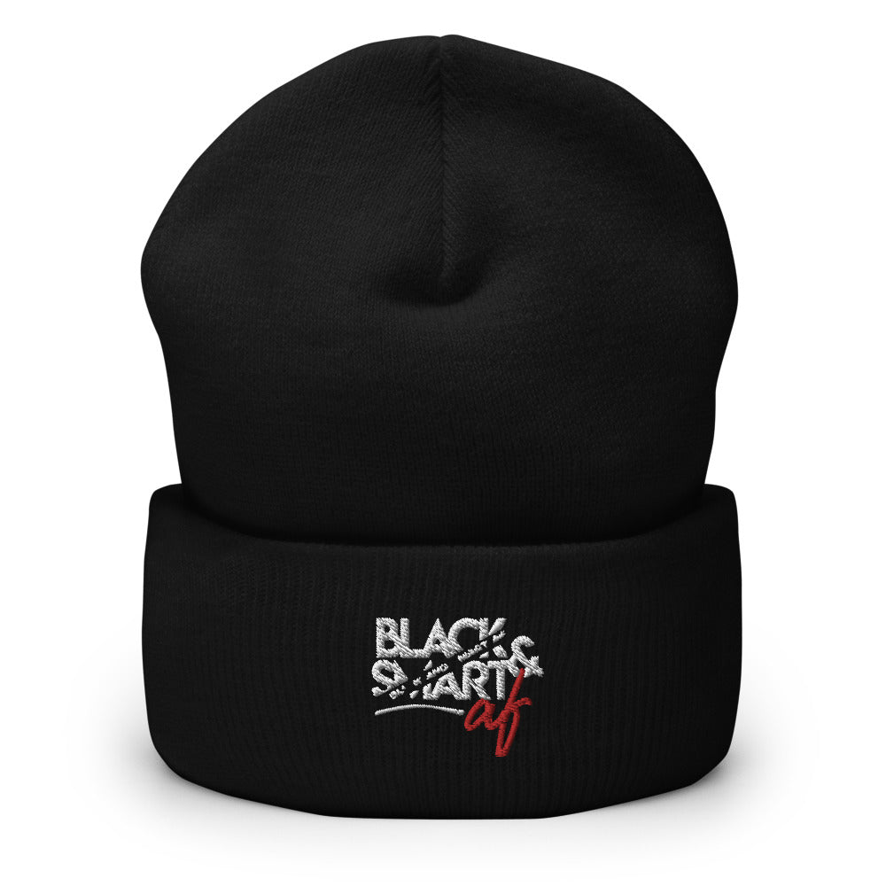 Black & Smart AF Cuffed Beanie