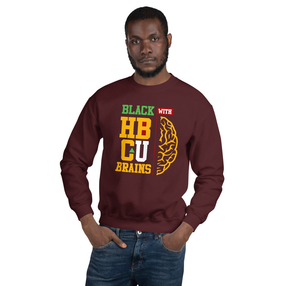 Black With HBCU Brains Unisex Sweatshirt