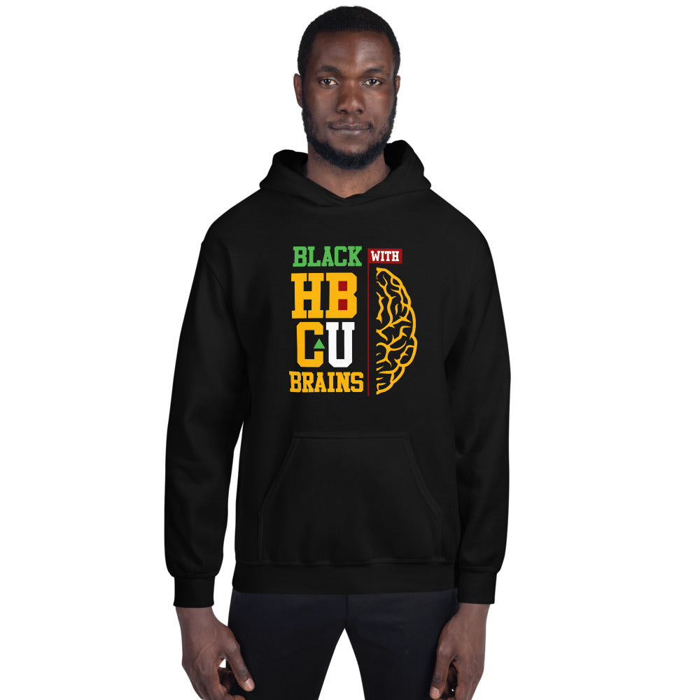 Black With HBCU Brains Unisex Hoodie