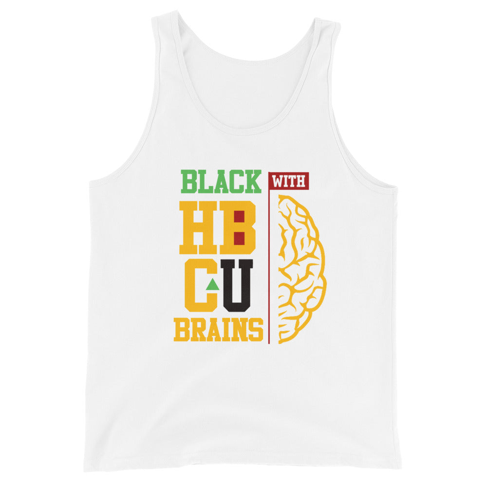 Black With HBCU Brains Unisex Tank Top